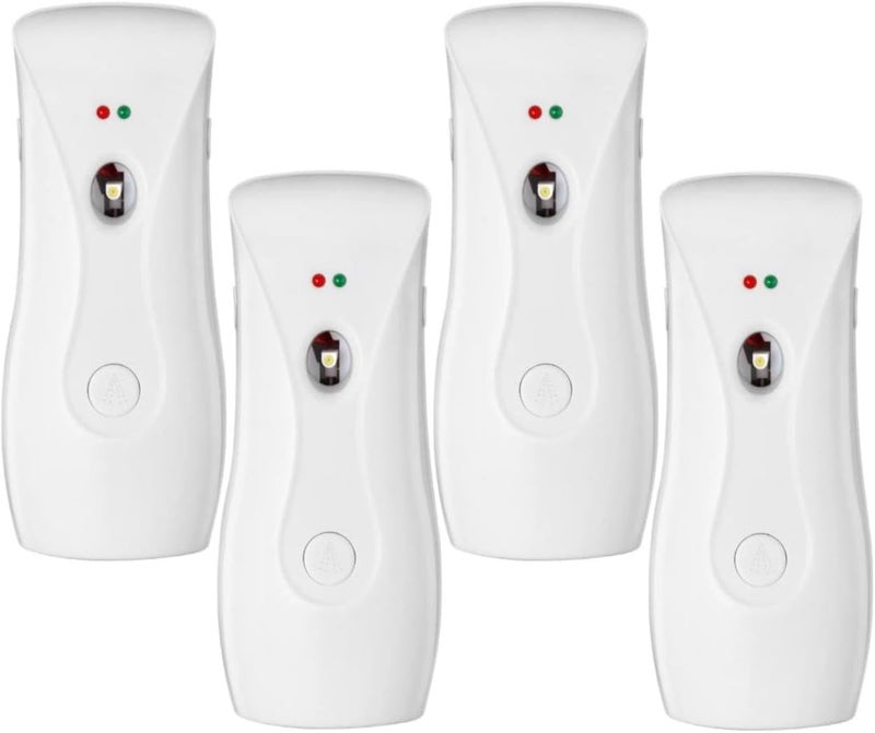 stardrix 4-Pack Automatic Air Freshener Dispensers, Aerosol Spray Machines, Wall Mounted or Freestanding, Adjustable Timer for Scent Release in Bathroom, Office, Commercial & Home – White - Image 1